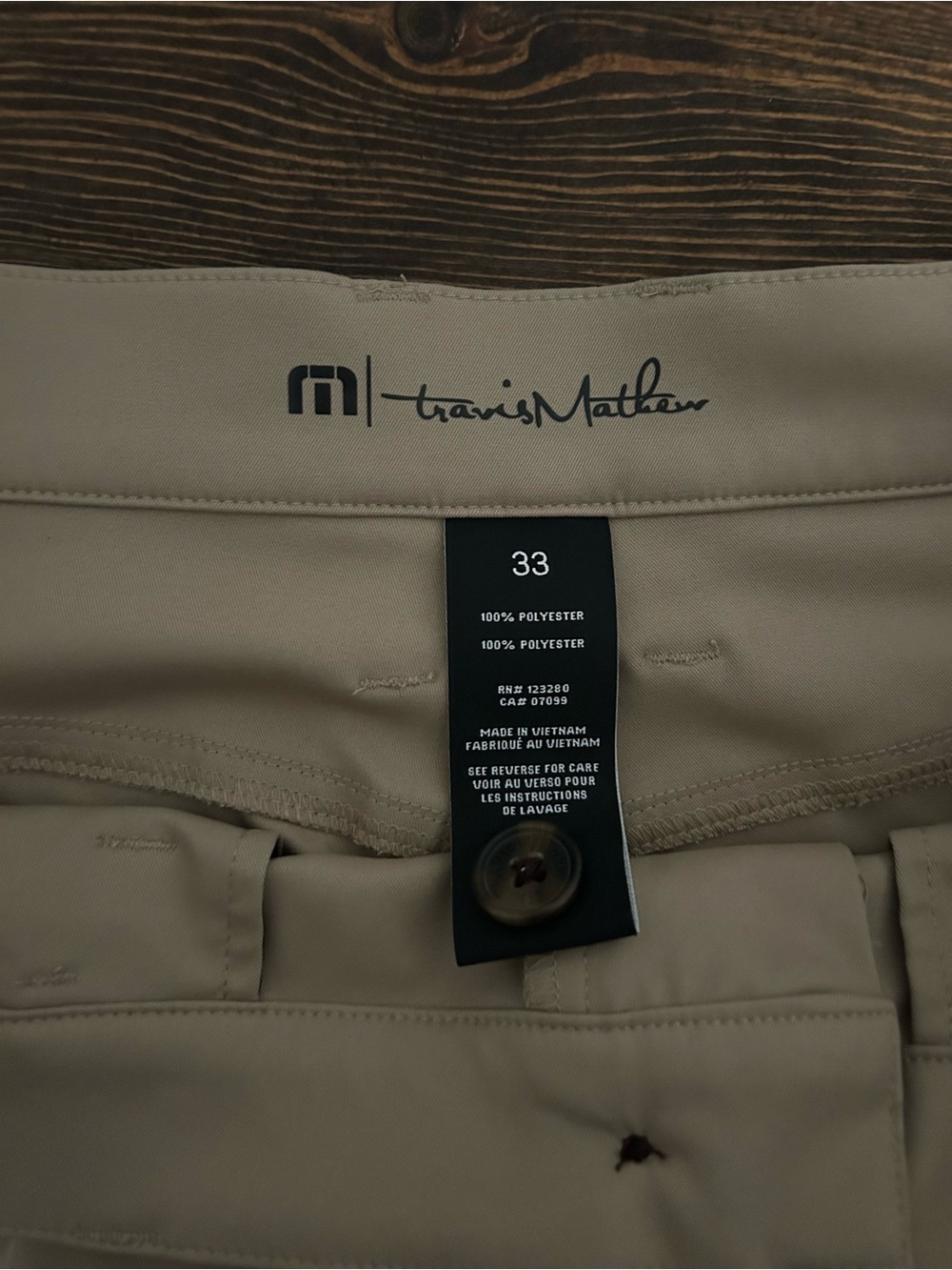 Travis Mathew Men's Khaki Performance Chinos